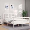 zahrada-XL Rám postele s čelom biely 140x190 cm masívne drevo 3194682