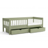 Wilsondo Detská drevená posteľ s úložným priestorom 200x90 Lesanka - olivová