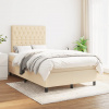 Box spring postel s matrací krémová 120x200 cm textil Krémová 3142006