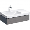 Geberit Xeno 2 - Skrinka pod umývadlo 900 mm, s odkladacou plochou, zásuvka s LED svietidlom, sivá 500.513.43.1