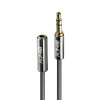 Kábel 3.5mm stereo jack M/F predlžovací 0.5m, sivý, pozl. konektor, Slim, Cromo Line