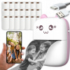 Mini termálna tlačiareň Drukuś + termopapier 21 roliek + okamžitý fotoaparát