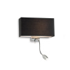 Nástenné svietidlo Ideal lux 035956 HOTEL AP2 NERO 2xE27+LED 1W/45lm 3000K