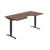 Hobis Pracovný stôl Motion Ergo, ZO, 2S, 180x70,5-120,5x90 cm, orech/čierna