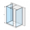 Jika Pure - Walk in 80x90 cm na sprchovú vaničku 140 cmx90 cm, s úpravou Jika Perla Glass, 90cm x20cm x200 cm H2694200026681
