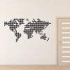 Mapa sveta štvorčeky - vinylová samolepka na stenu 200x100cm