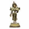 Nefertitis Feng Shui soška bohyne Zelená Tara stojace mosadz 16 cm NF19681 - výška cca 16 cm