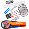 Badmington pre deti - WILSON BADMINTON SET 4 PC RAKETY SIEŤ (Wilson Badminton 4 PC raketa Mesh)