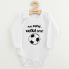 Detské body s potlačou New Baby Malé nohy, veľké sny! Biela 80 (9-12m)