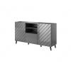 Cama Meble Dizajnová komoda ABETO 150, grafit mat/grafit lesk