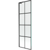 Mexen Next L, 1-krídlová vaňová zástena 60 x 150 cm, 6mm číre sklo-čierny vzor, čierny profil, 895-060-000-03-77-70
