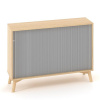 Interier Říčany Policová skriňa ALFA ROOT s del.priečkou, žalúziové dvere RAL9010, 1 polica, 120x45x88,7cm, dub