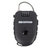 Svinovací lankový zámek RETRACTABLE COMBINATION LOCK, OXFORD (délka 0,75 m, tl. 2,4 mm, černý)