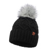 Dámska zimná čiapka s pompom čiernou farbou (Dámska zimná čiapka s pompom čiernou farbou)