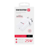 Napájací adaptér SWISSTEN - USB-C PD - 25W - biely