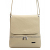 Kožená dámska crossbody kabelka tmavo béžová