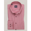 Výrazná pánska červená košeľa slim fit s károvaným vzorom 16242