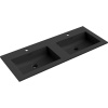 Mexen Otis, dvojité umývadlo zapustené do dosky 121 × 46,5 cm, čierna matná, 25181271D