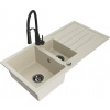 MEXEN - Andres granitový drez s odkvapkávačom vrátane batérie Aster, béžová 6515-69-73450-70-B