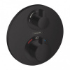 Hansgrohe Ecostat S, termostatická batéria pod omietku na 2 spotrebiče, čierna matná, HAN-15758670