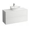 Laufen New Classic skrinka pod umývadlo 118x45x60cm,2 zásuvky,výrez uprostred,Biela Lesklá H4060240856311