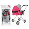Ružový hlboký kočík pre bábiky kovový rám 61cm 5905523627497 Euro-Trade