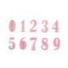 Čísla na prišitie, zavesenie, nalepenie; sada čísel 0-9 Farba: 2 pudrová