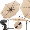 Led Solar Záhradný slnečník 300cm bežový + Obal