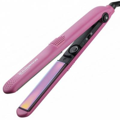 GAMMA PIÚ RAINBOW Pink - profesionálna antistatická žehlička vlasov - ružová