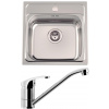 Set Sinks (dřez Manaus 480 V 0,7 mm, matný + baterie Pronto Chrom) MAN480VPRCL