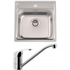 Set Sinks N9 (dřez Manaus 480 V 0,7 mm, matný + baterie Pronto Chrom - lesklý)