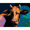 ZUTY Maľovanie podľa čísel FAREBNÁ KRAVA S TMAVÝM POZADÍM Rámovanie vypnuté plátno na rám Rozmer 80x100 cm