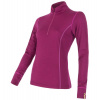 SENSOR MERINO ACTIVE dámské triko dl.rukáv stoják zip, lilla - S