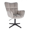 LuxuryForm DESIGN Kozmetické kreslo AURORA VELUR na čiernom kríži - svetlo šedé
