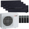 Klimatizácia Mitsubishi LN 4x multisplit (3x 1,8kW + 5kW) + vonk.j. 8kW (čierna)