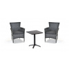 IWHome Jídelní set REUS antracit + 2x křeslo BARCELONA antracit s poduškou IWH-10150035
