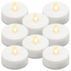 Sada batériových čajových sviečok s časovačom, biela, 8 ks