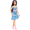 Mattel Barbie modelka - modré šaty s motýlikmi