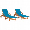 Deckchairs s vankúšmi, 2 kcs, tuhé drevo Acacia (Deckchairs s vankúšmi, 2 kcs, tuhé drevo Acacia)
