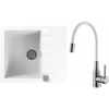 Set Alveus (dřez Cadit 10 White 11 + baterie Mintas Bílá/Kartáčovaná ocel) SETA25083
