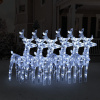 vidaXL Vianočné soby 6 ks studené biele 240 LED akrylové