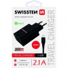 Swissten Síťový Adaptér Smart Ic 2X Usb 2,1A Power + Datový Kabel Usb / Type C 1,2 M Černý 22054000