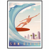 San Diego Poster - Surfer Kalifornia - USA - A2 (San Diego Poster - Surfer Kalifornia - USA - A2)
