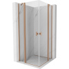 Mexen, Mexen Mist Duo výklopný sprchový kút 75 x 75 cm, transparentný, brúsená meď - 8A4-075-075-65-00