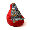 Go Gift Sako taška pouffe Hruška potlač červená-graffiti XL 130 x 90 cm