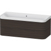 DURAVIT Happy D.2 Plus c-shaped závesná skrinka s nábytkovým umývadlom bez otvoru, 2 zásuvky, 1175 x 490 x 480 mm, orech kartáčovaný, HP4349N69690000