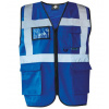 Korntex Berlin Multifunkčná reflexná vesta na zips KX802 Royal Blue 4XL