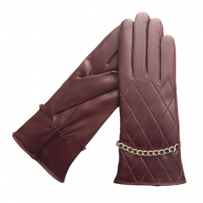 KARMA Leather Gloves Katalin dámske kožené rukavice Veľkosť: 8,5, Farba: Vino