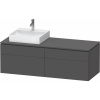 DURAVIT L-Cube závesná skrinka pod umývadlo na dosku (umývadlo vľavo), 4 zásuvky, 1420 x 550 x 482 mm, grafit matný, LC4870L49490000