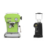 Ascaso Dream ONE, Fresh Pistachio + Eureka Helios 75, black